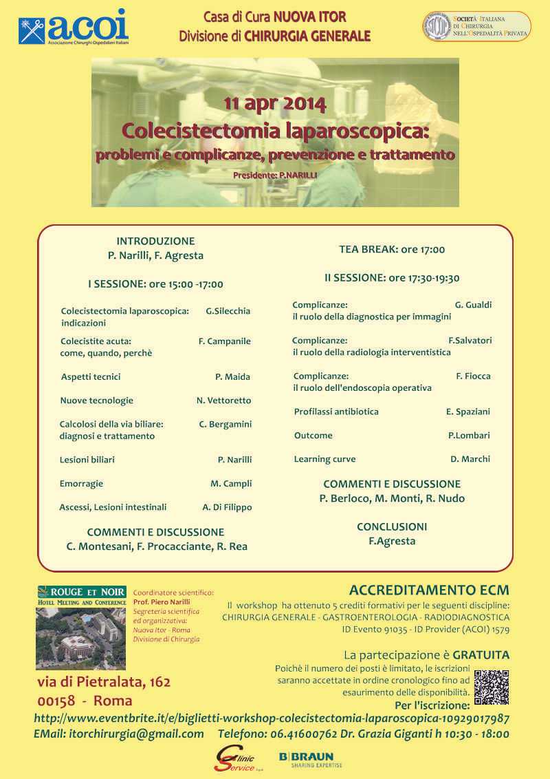 Workshop 2014 Nuova Itor - Colecistectomia Laparoscopica